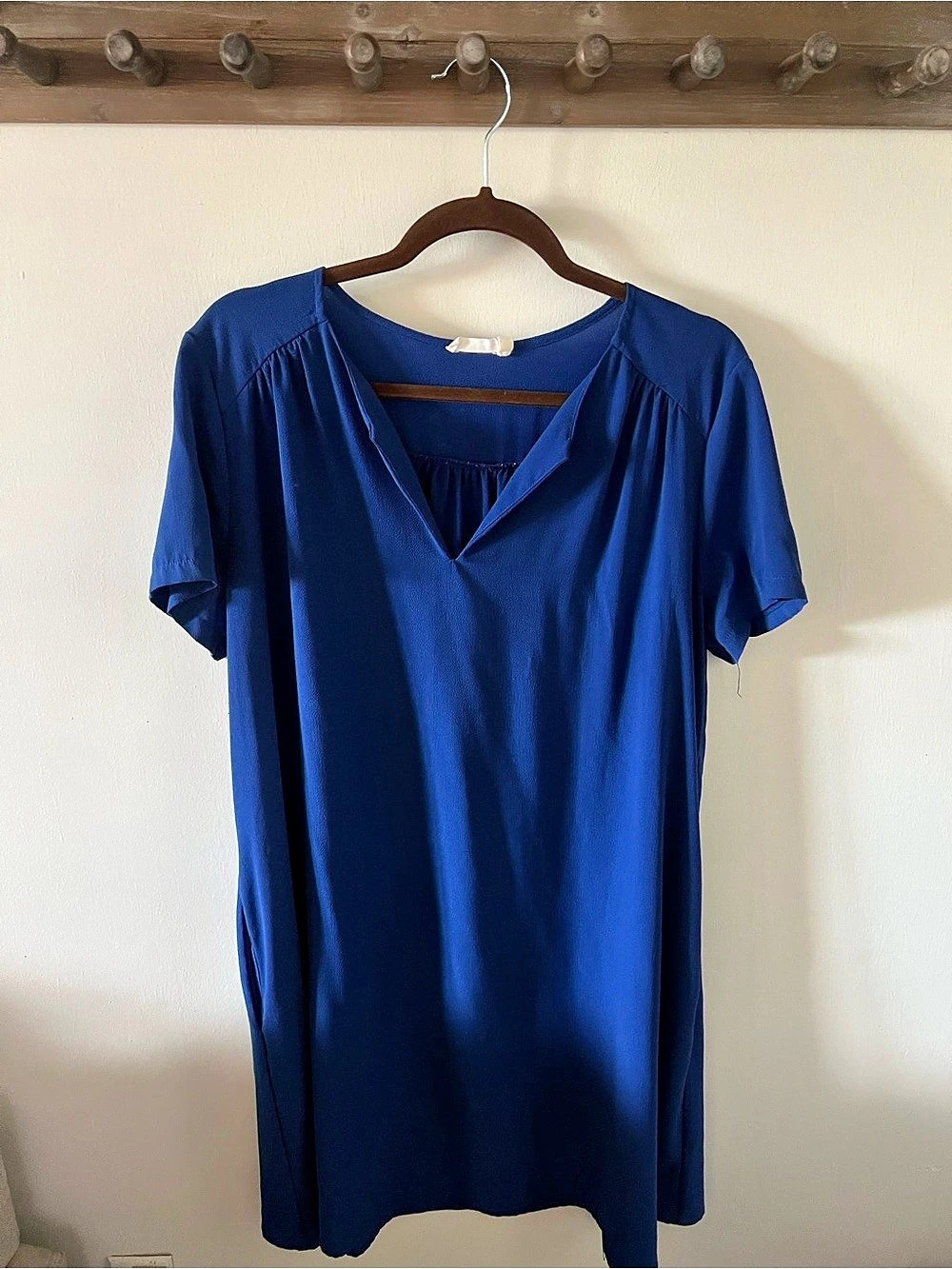 Lush Short Sleeve V-Neck Dress in Blue Like New